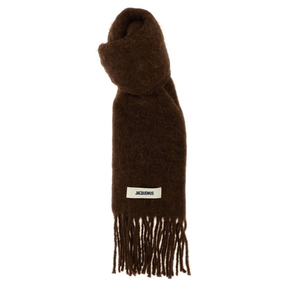 Jacquemus Brown Alpaca Leather Men's Foulard